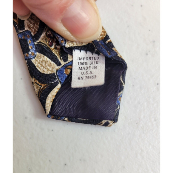 NWT Mark Pendleton Neck Tie Blue Geometric Chain Classic Silk Formal Career - Picture 2 of 6